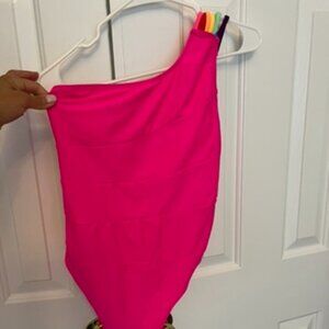 Neon one piece bathing suit